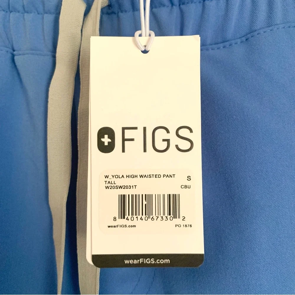 TALL Figs High Waisted Yola Skinny Scrub Pants in Ceil Blue - Picture 8 of 8